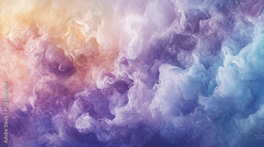 Fototapeta premium Abstract Pastel Purple Blue Swirling Smoke Cloud Background Design Art Soft Color Fluid Image Style 