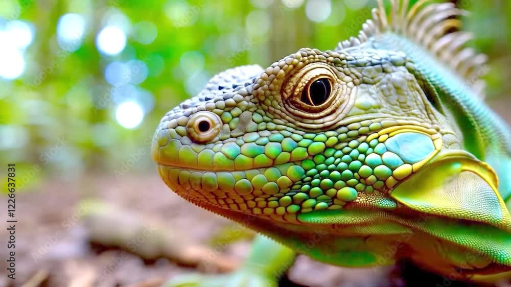 Beautiful of panther chameleon. nutural background. 4k Video. generated with AI Beautiful of panther chameleon. nutural background. 4k Video. generated with AI