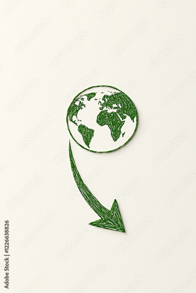 Green Earth with Arrow for Sustainability Concept Green Earth with Arrow for Sustainability Concept