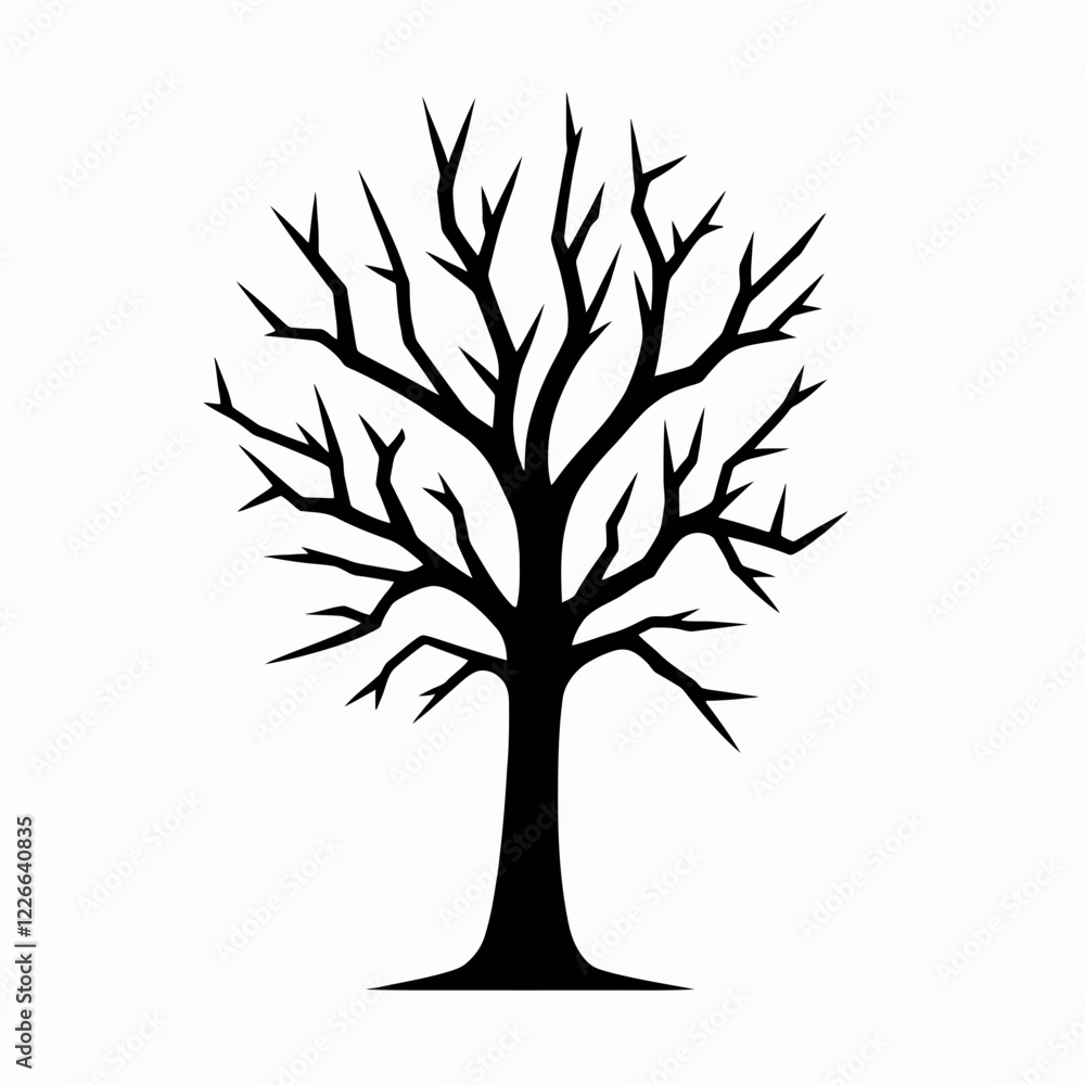 Dead Tree Silhouette in black on a white background Dead Tree Silhouette in black on a white background