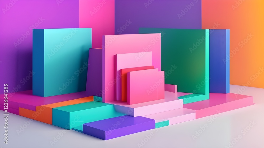 Fototapeta premium Geometric background 3D render 