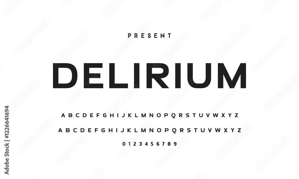 Modern serif alphabet design with uppercase, lowercase, numbers and symbol Modern serif alphabet design with uppercase, lowercase, numbers and symbol