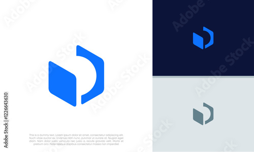 Innovative high tech logo template. Smart computer. machine learning. Technology Logo.	