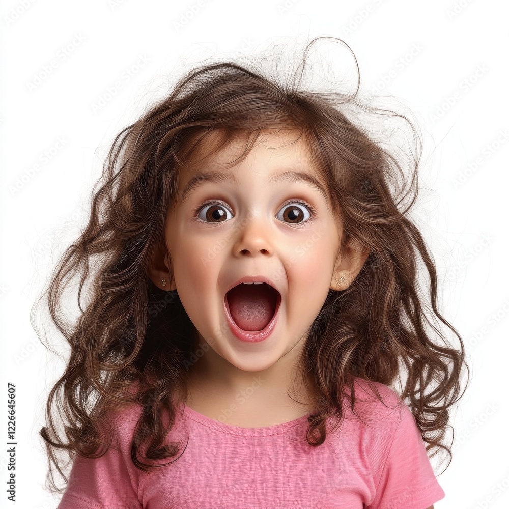 Joyful child with curly hair indoor setting portrait playful atmosphere close-up expressing excitement Joyful child with curly hair indoor setting portrait playful atmosphere close-up expressing excitement