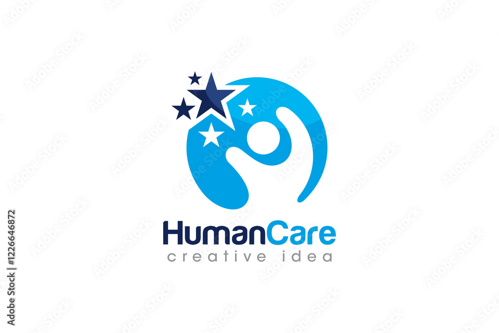 Creative People Care Concept Logo Design Template Creative People Care Concept Logo Design Template