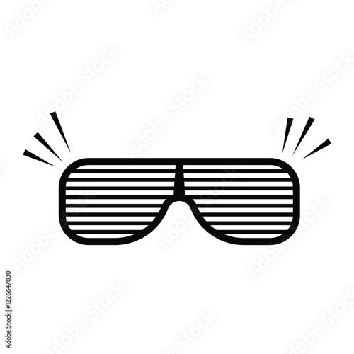 Black plastic shutter shades sunglasses isolated on white background. sunglasses icon. glasses icon or logo. sunglasses vector icon