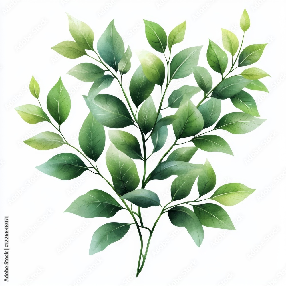 Fototapeta premium Lush green leaves arrangement nature setting botanical illustration vibrant environment close-up view tranquil concept