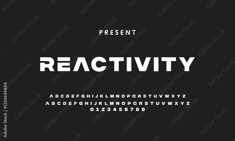 Fototapeta premium Luxury modern clean font, abstract geometric letter set typeface