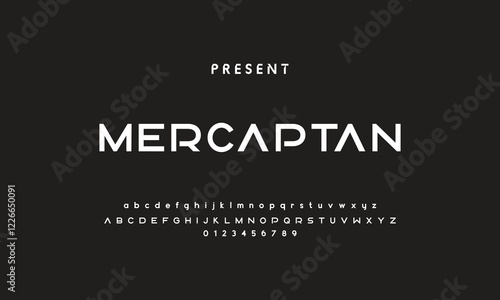 Luxury modern clean font, abstract geometric letter set typeface