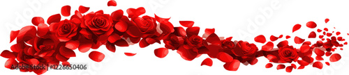 elongated and wavy red rose decoration