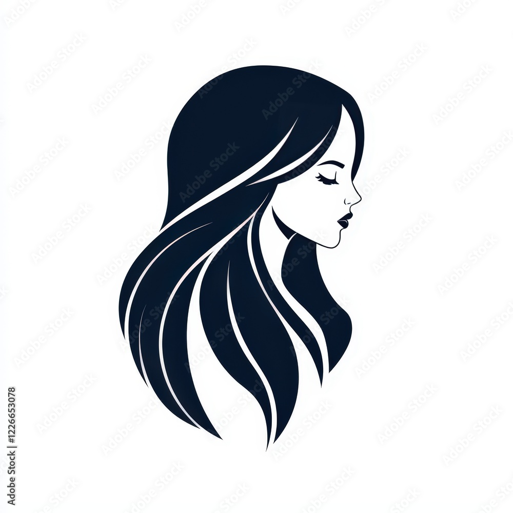 Design of female icon logo illustration isolated on white background Design of female icon logo illustration isolated on white background