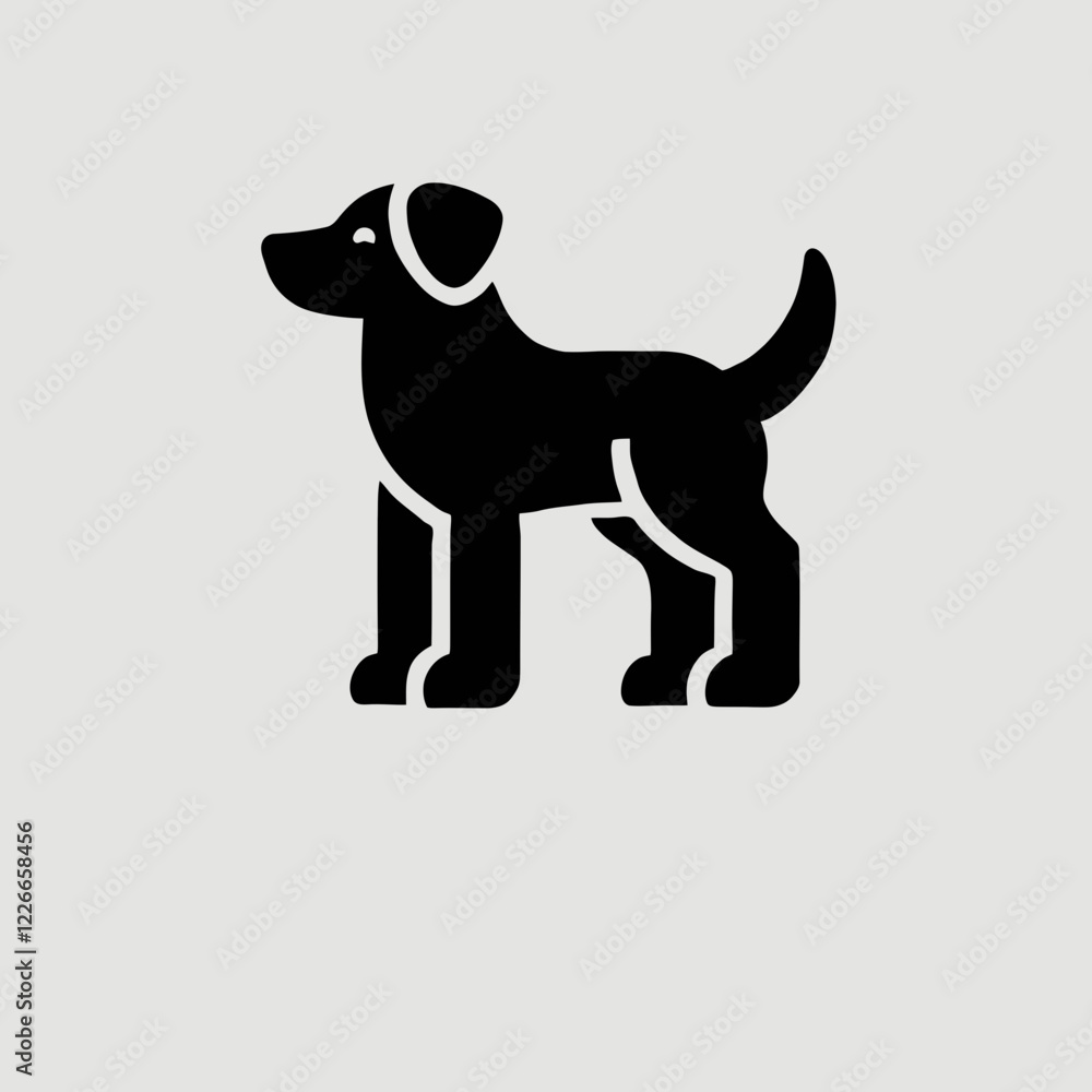 Dog Silhouette in black on a white background Dog Silhouette in black on a white background