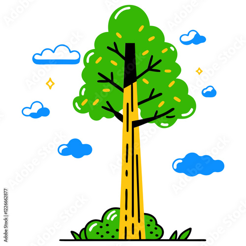 tree represents forests and natural resources illustration