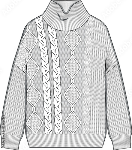 Jumper Sweater knitwear weave plaits, braids, arans