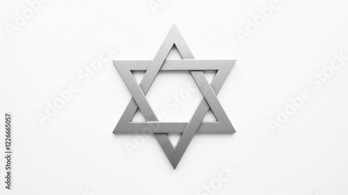 Silver Star of David symbol displayed on a white background, representing Jewish identity and heritage