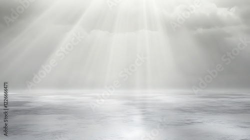 Serene Light Beams Across Calm Water Scene