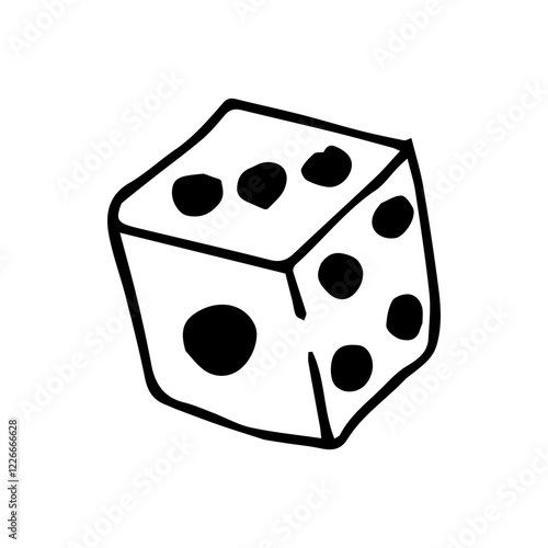 Quadro su tela dice cube hand drawn element