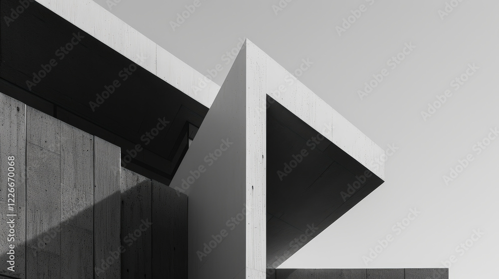 Fototapeta premium A modern building with a geometric design.