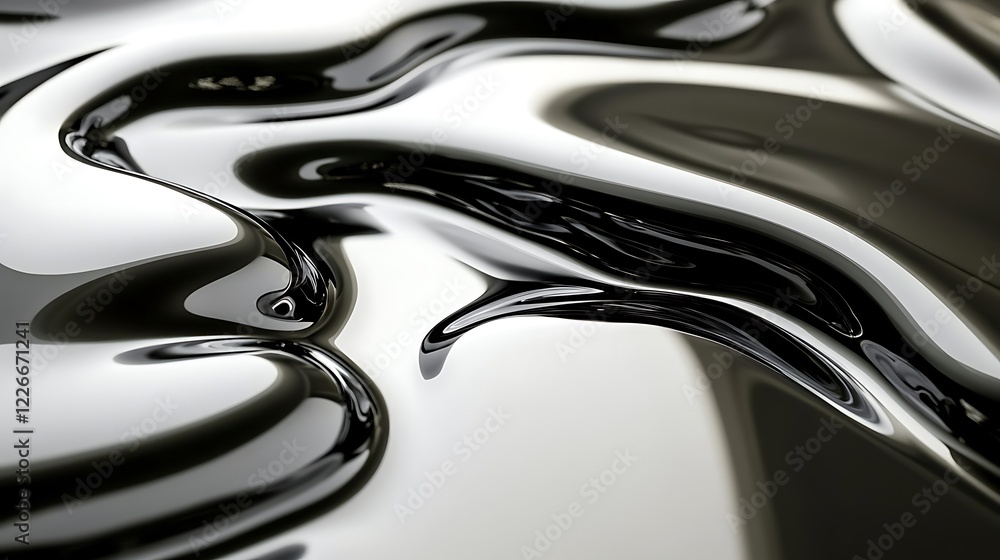 Obraz premium Abstract Black And White Liquid Swirls