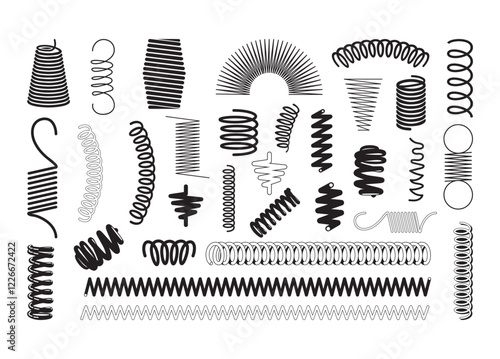 Coiled Spring vector, Coiled Spring clipart, Coiled Spring silhouette