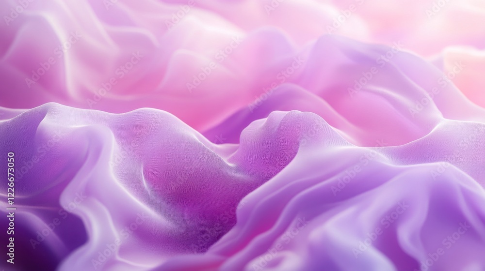 Obraz premium Gradient background in pastel pink and lavender with fluid, flowing waves, creating a soft, futuristic look for presentations.