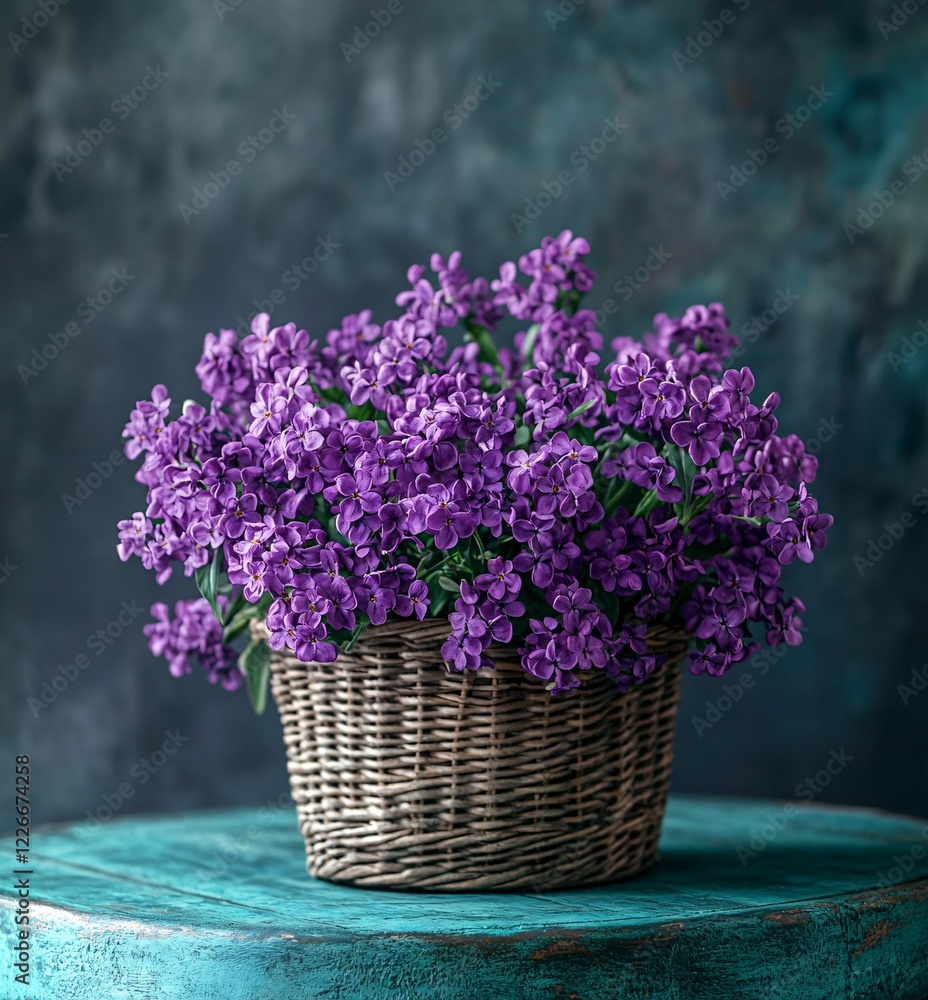 Fototapeta premium bouquet of lilac in basket