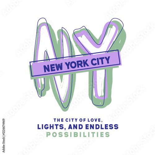 NEW YORK CITY concept quote slogan text typography. Vector illustration design.