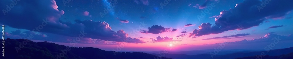 The night sky transitions into a softer palette of blues and pinks as daylight fades, sky, peaceful scene, sunrise The night sky transitions into a softer palette of blues and pinks as daylight fades, sky, peaceful scene, sunrise