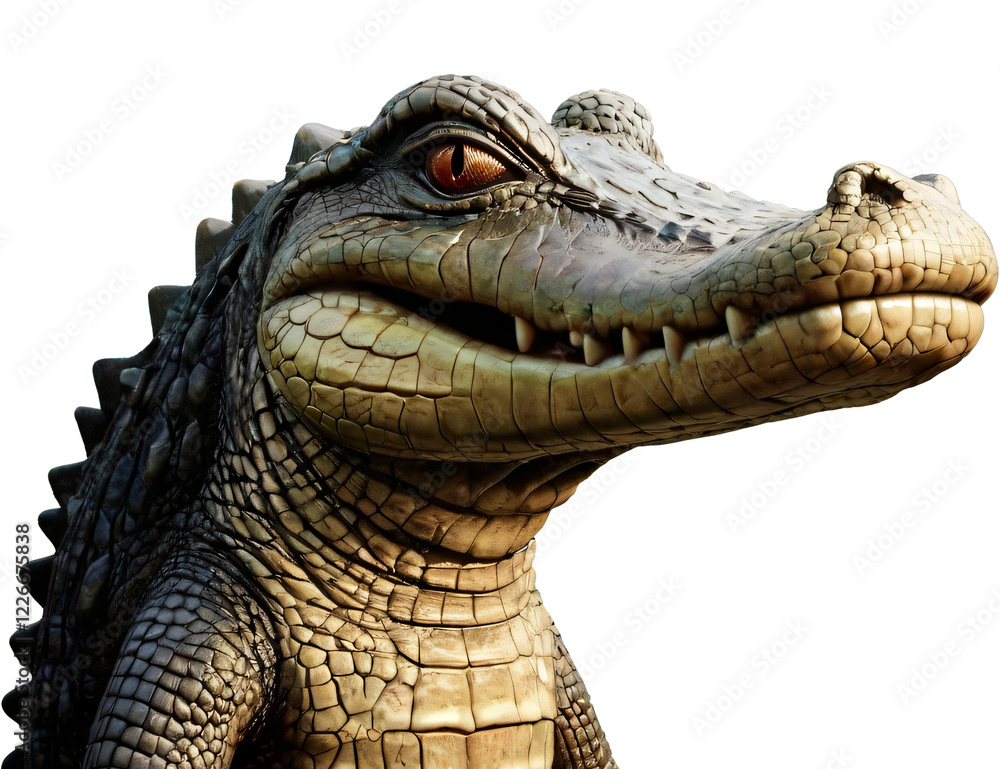 Obraz premium close up of a crocodile head isolated