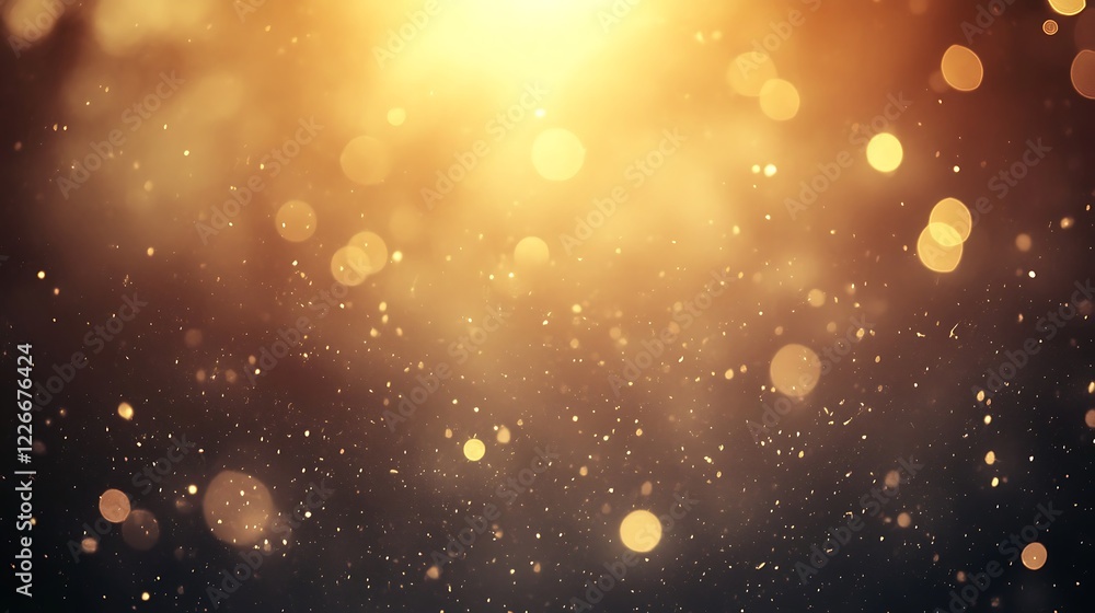 Golden Lights And Sparkling Dust Abstract Background Golden Lights And Sparkling Dust Abstract Background