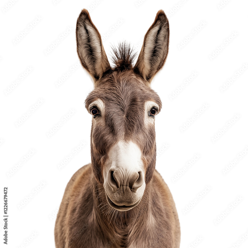 Joyful Donkey Portrait with Happy Expression Joyful Donkey Portrait with Happy Expression