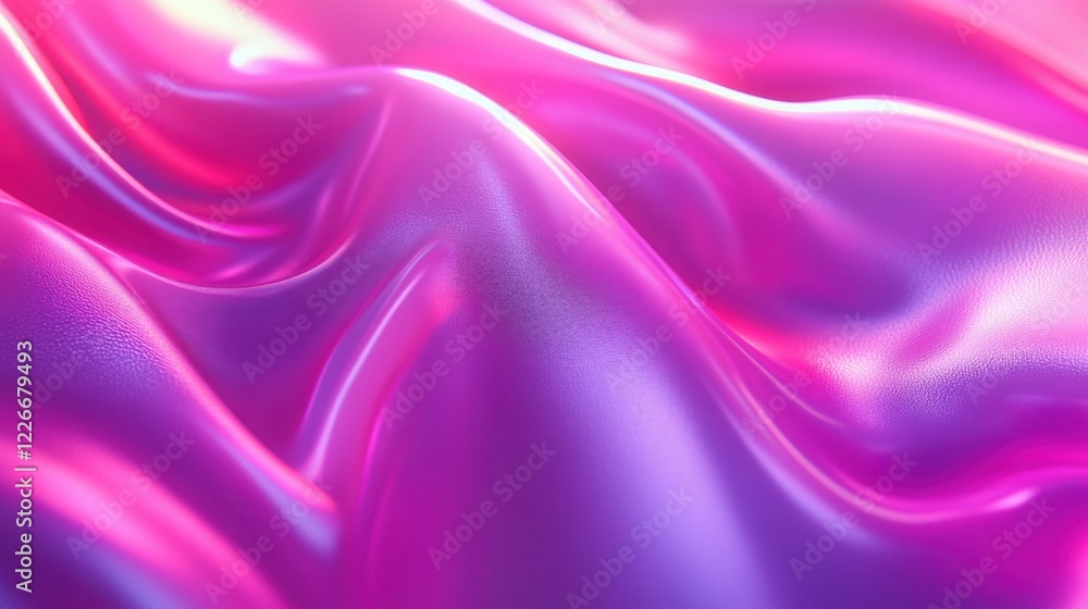 Fototapeta premium Neon pink and lavender gradient with fluid dynamic waves, perfect for bold and modern advertising designs.