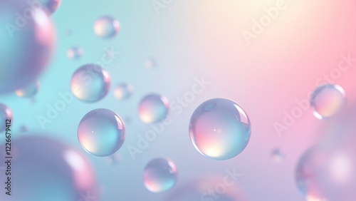 Wallpaper Mural Translucent spheres appear to float against a soothing gradient background, reflecting light in an ethereal, almost dreamlike atmosphere. Torontodigital.ca