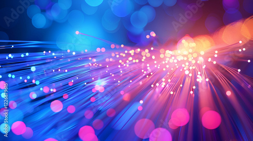 Futuristic fiber optic network with glowing connections in an abstract pattern

 photo