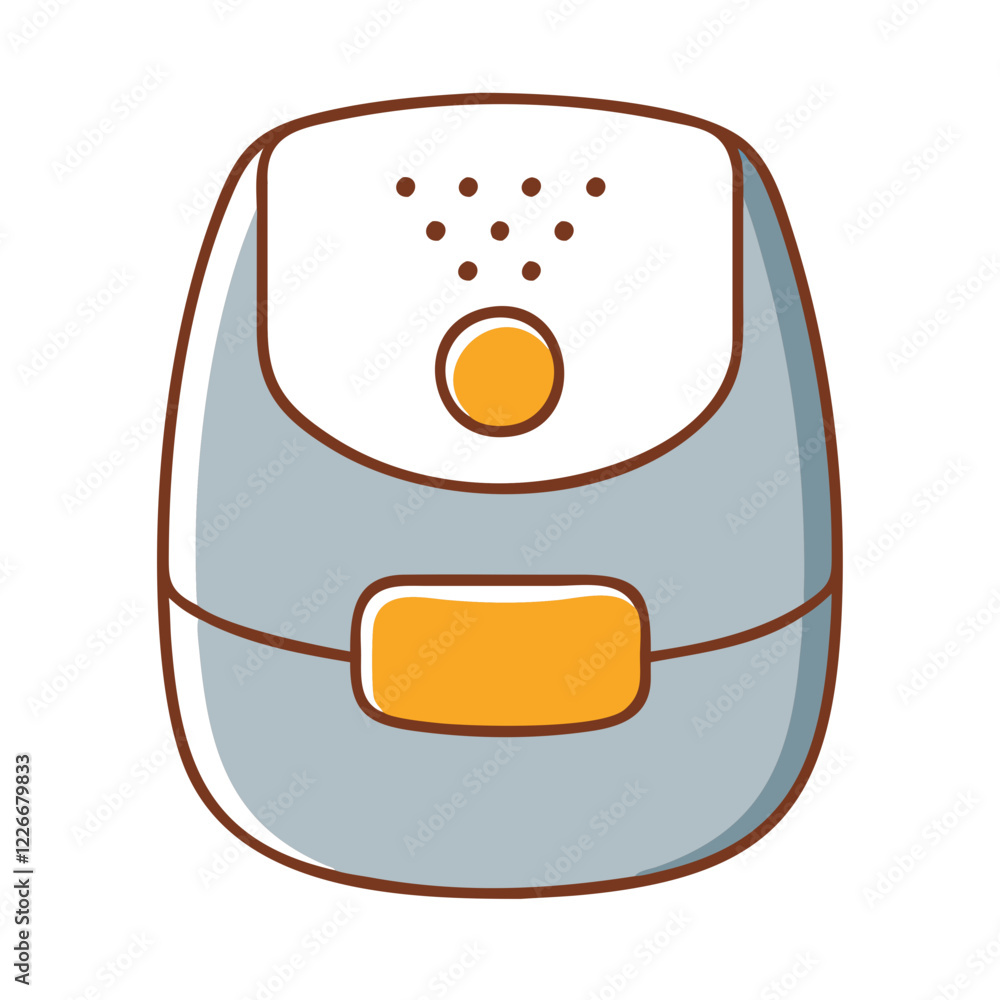 Air Fryer illustration with a simple design on a white background Air Fryer illustration with a simple design on a white background