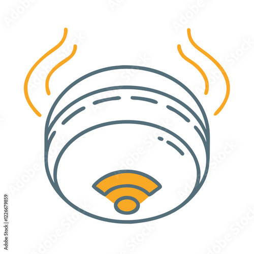 Carbon Monoxide Detector icon with sound waves