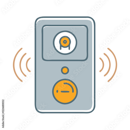 Doorbell Camera icon with ringing sound waves