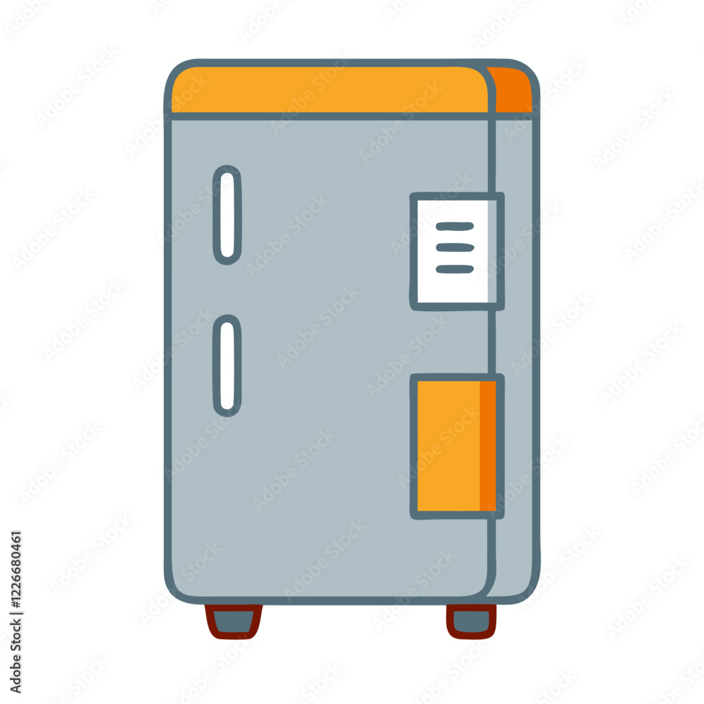 Mini Fridge in simple design against a plain background Mini Fridge in simple design against a plain background