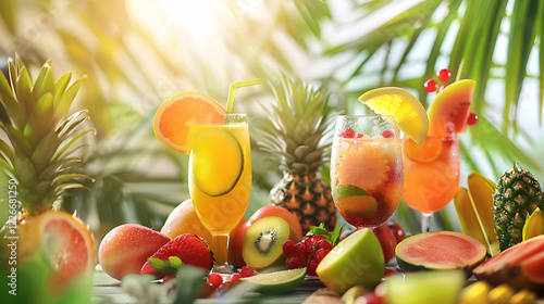 Refreshing tropical drinks and fresh food for summer vibes

 photo