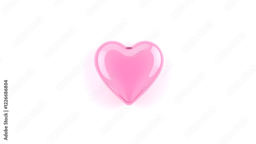 Pink translucent shiny heart illustration. Generative AI Pink translucent shiny heart illustration. Generative AI
