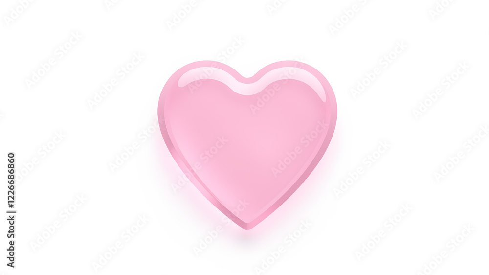 Pink translucent shiny heart illustration. Generative AI Pink translucent shiny heart illustration. Generative AI