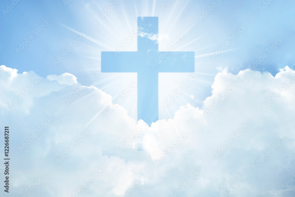 Blue Christian sky background, aesthetic design