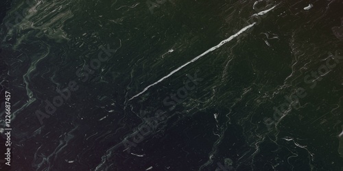 Dark Green Marble Texture with White Veins