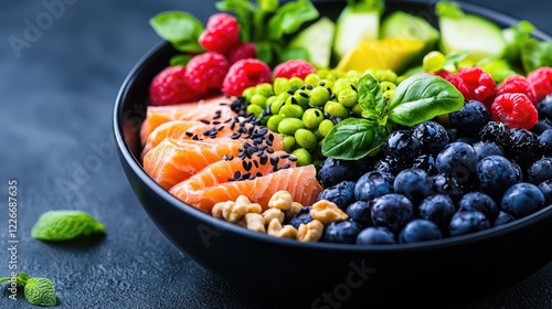 Wallpaper Mural Healthy salmon, berry, and avocado bowl Torontodigital.ca