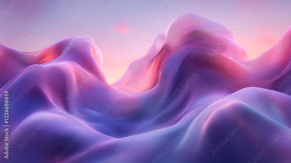 Obraz premium Abstract Purple and Pink Wave Landscape