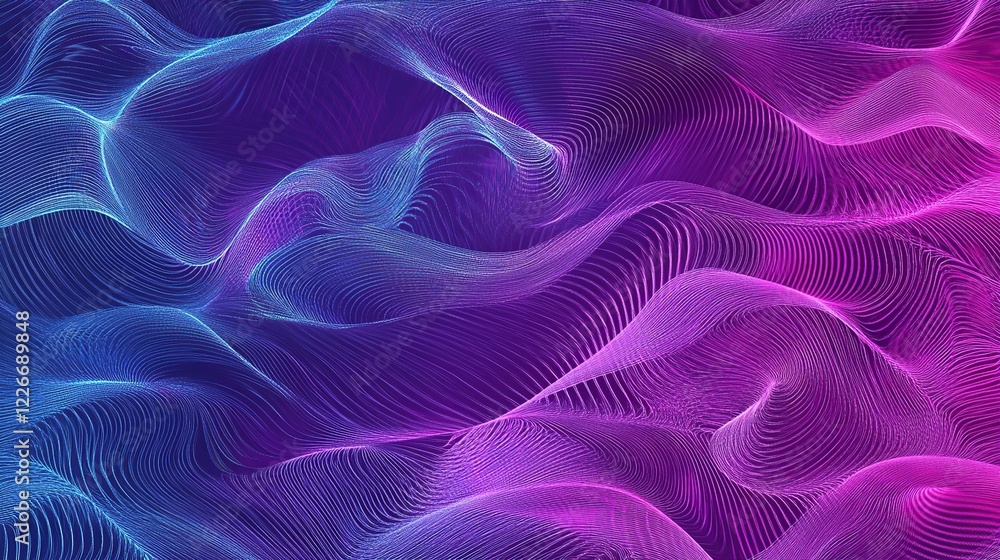 Abstract purple blue digital waves flowing, dark background, website header Abstract purple blue digital waves flowing, dark background, website header