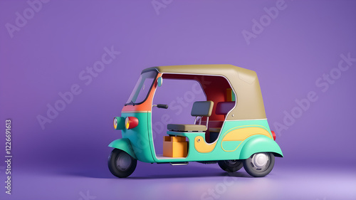 3d 3 wheeler car. Generative AI photo