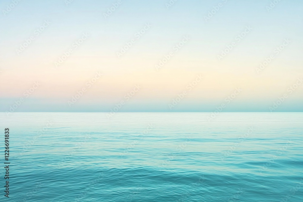 Serene ocean view at dawn with gentle waves reflecting soft pastel colors of the sky Serene ocean view at dawn with gentle waves reflecting soft pastel colors of the sky