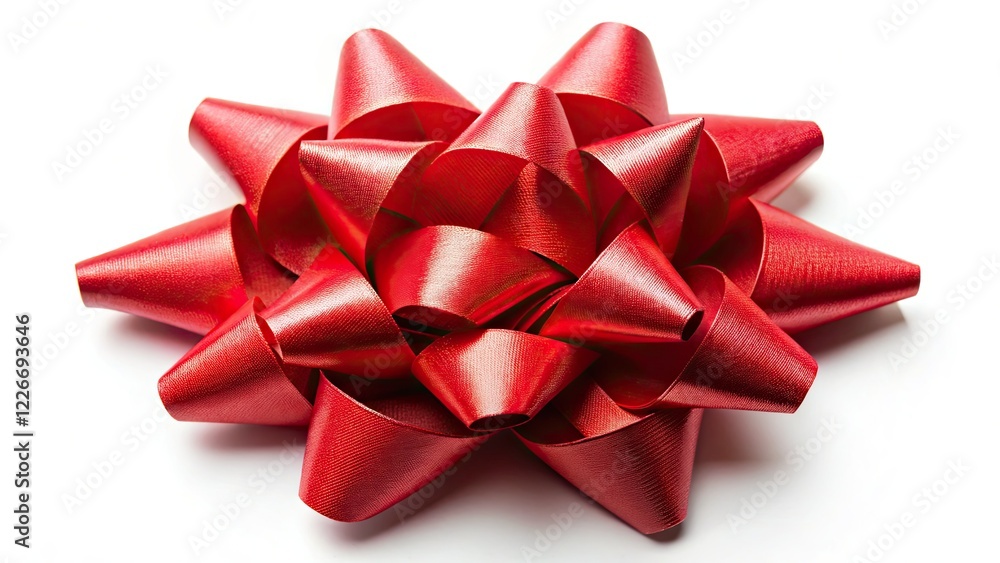 Aerial Photography Red Ribbon Bow Isolated White Background AI Photo Aerial Photography Red Ribbon Bow Isolated White Background AI Photo