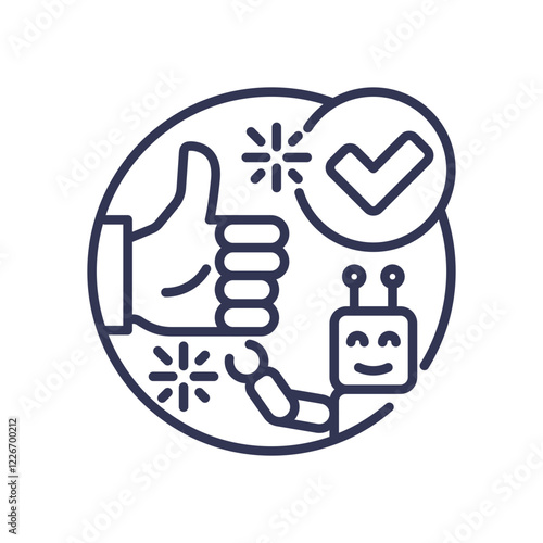 Wallpaper Mural Thumbs up, robot, and checkmark symbolize successful final quality assurance. Torontodigital.ca